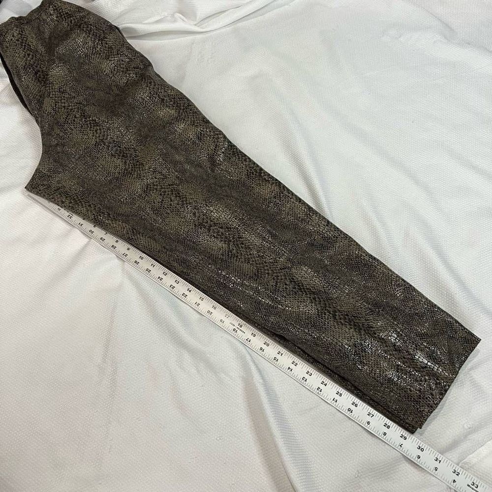Vintage Harve Benard Dark Green Snakeskin Print High Rise Pants Womens 10 - Picture 5 of 7